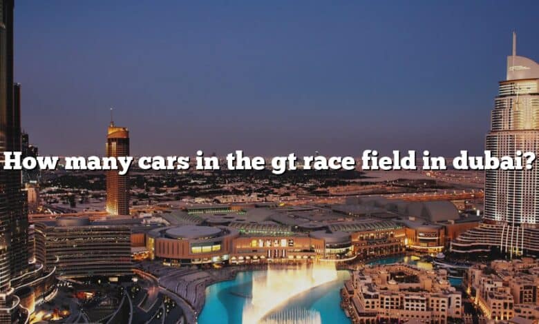 How many cars in the gt race field in dubai?