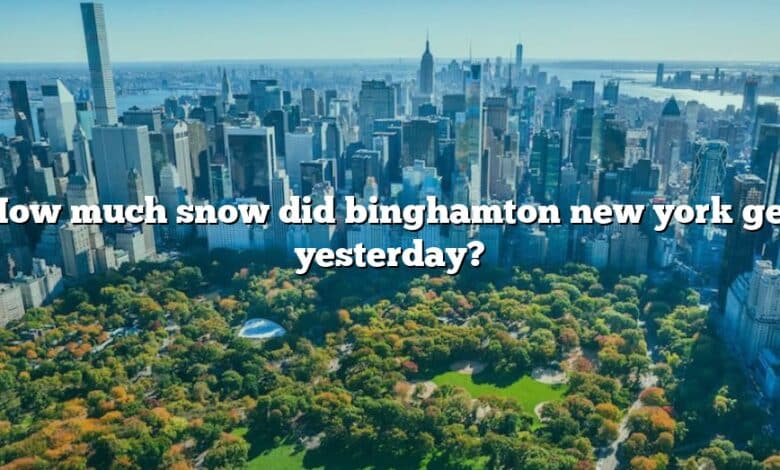 How much snow did binghamton new york get yesterday?