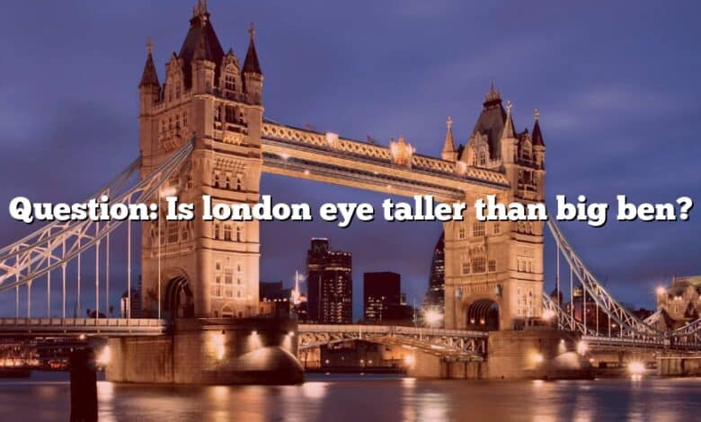 Question: Is london eye taller than big ben?