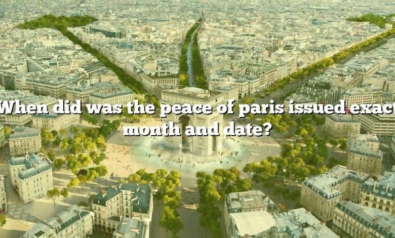 When did was the peace of paris issued exact month and date?